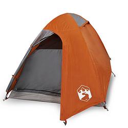 Foto van Vidaxl tent 2-persoons 254x135x112 cm 185t taft grijs en oranje