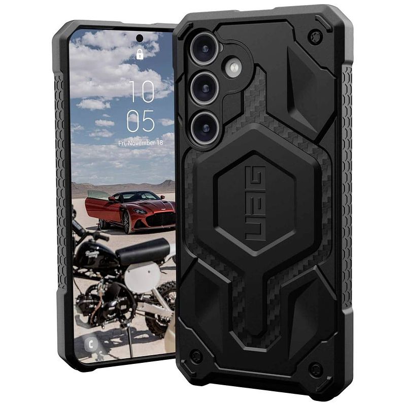 Foto van Urban armor gear monarch backcover samsung galaxy s24+ carbon, zwart