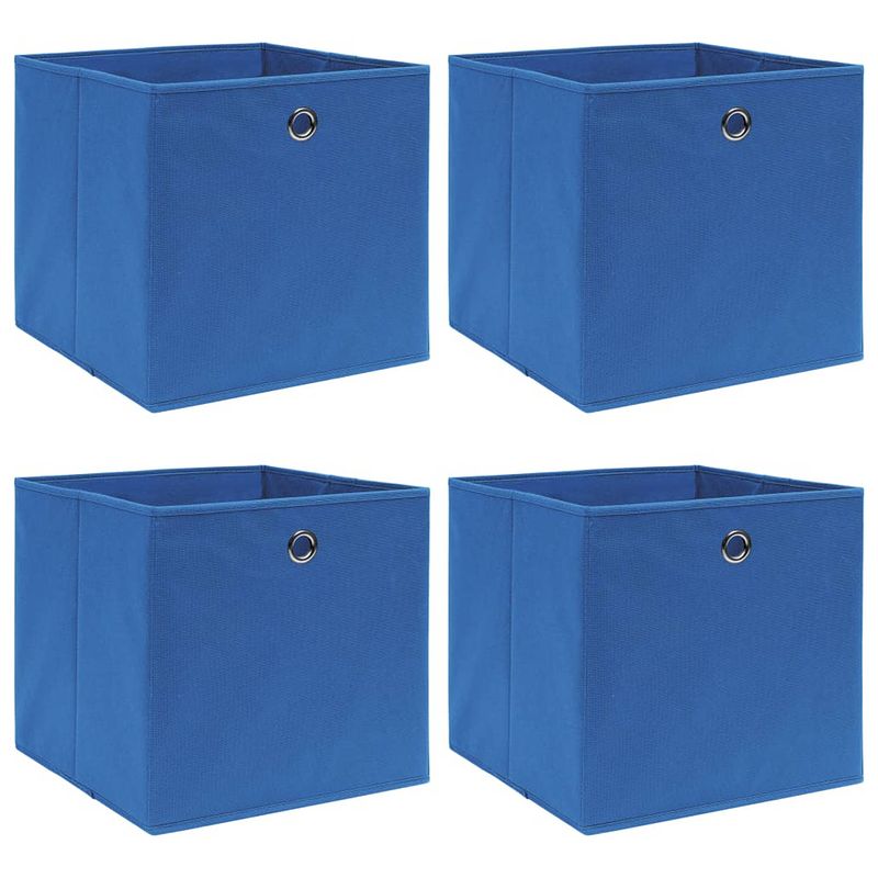 Foto van Vidaxl opbergboxen 4 st 32x32x32 cm stof blauw