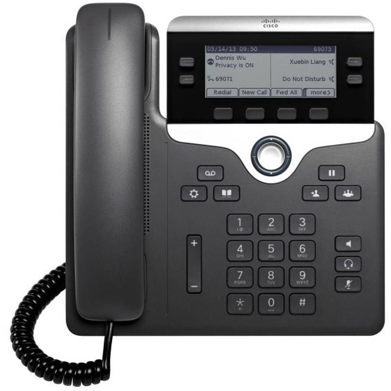 Foto van Cisco cp-7821-3pcc-k9= voip-systeemtelefoon lc-display zwart, zilver