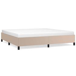 Foto van The living store bed - cappuccino - kunstleer - 203x203x35 cm