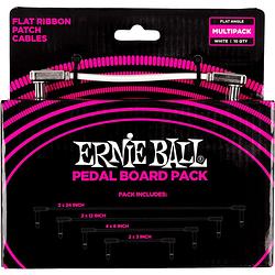 Foto van Ernie ball 6387 flat ribbon patch cables pedal board pack (diverse lengtes)