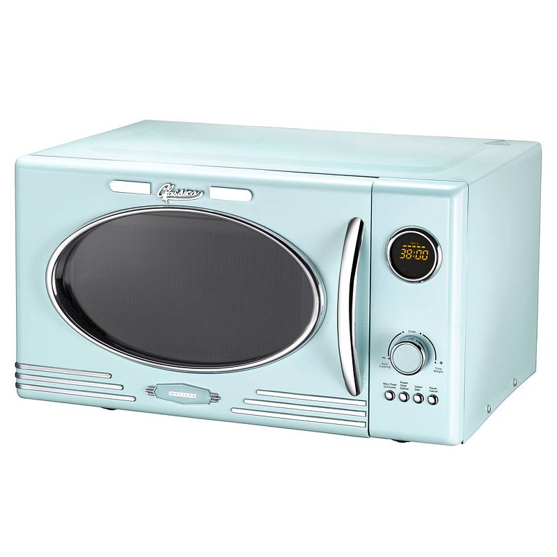 Foto van Lektronische magnetron met grill 23l in cool retro design melissa mint groen