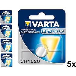 Foto van 5 stuks - varta professional electronics cr1620 6620 70mah 3v knoopcelbatterij