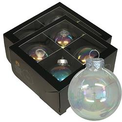 Foto van Kerstballen van glas - 8x - transparant parelmoer -10 cm -milieubewust - kerstbal