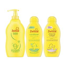 Foto van Zwitsal combinatieset: shampoo anti-prik + conditioner + zeepvrije wasgel