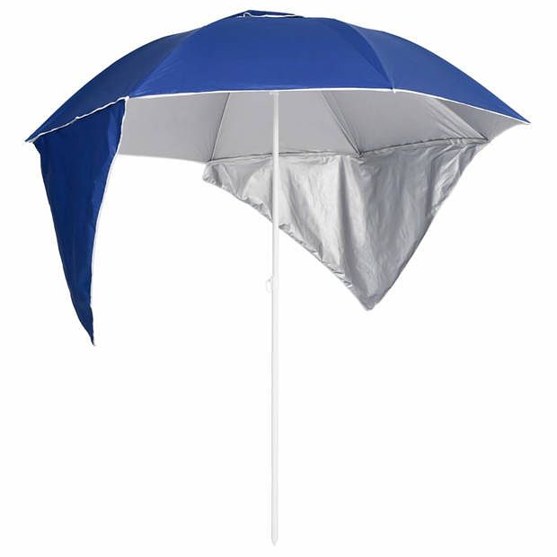 Foto van Vidaxl strandparasol met zijwanden 215 cm blauw