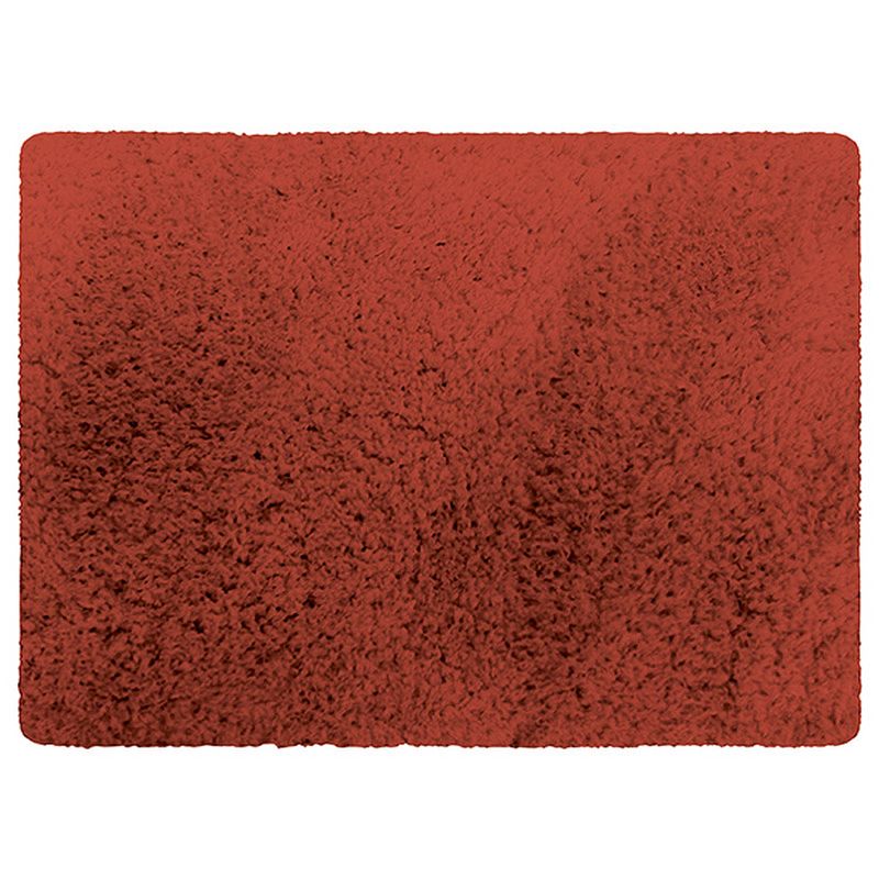 Foto van Msv badkamerkleedje/badmat tapijt - voor de vloer - terracotta - 50 x 70 cm - langharig - badmatjes