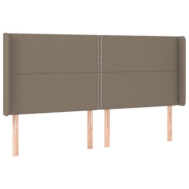 Foto van Vidaxl hoofdbord met randen 203x16x118/128 cm stof taupe