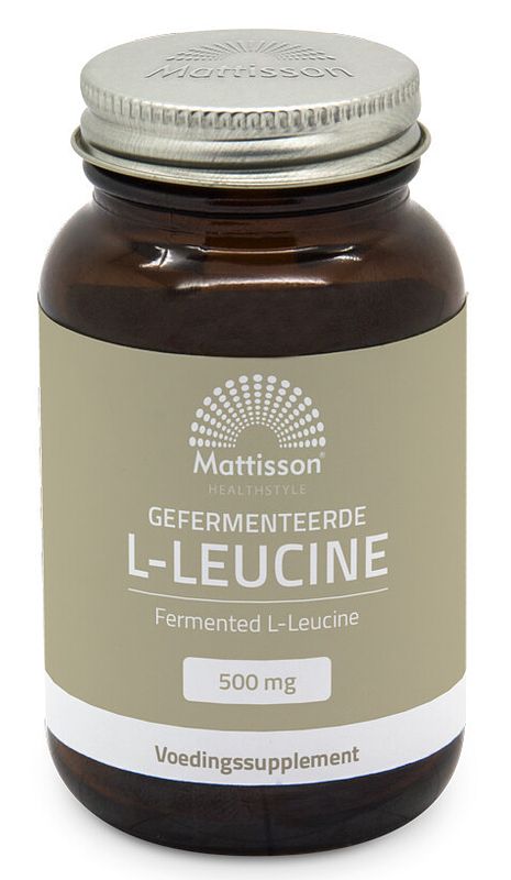 Foto van Mattisson healthstyle gefermenteerde l-leucine 500mg capsules