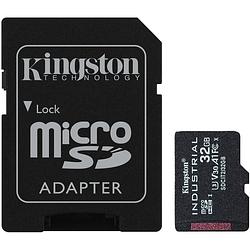 Foto van Kingston microsdhc industrial c10 a1 pslc-kaart + sd-adapter 32gb