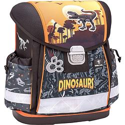 Foto van Belmil schooltas dino jongens 32 x 19 x 36 cm oranje/zwart