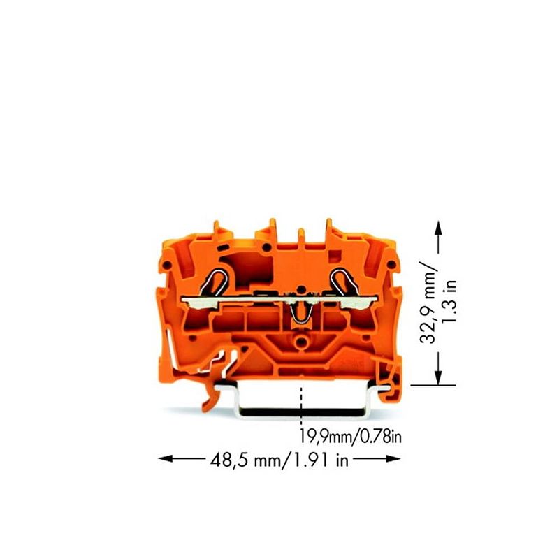 Foto van Wago 2002-1202 doorgangsklem 5.20 mm spanveer oranje 100 stuk(s)