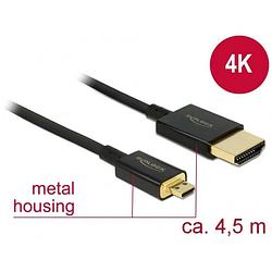 Foto van Delock hdmi aansluitkabel hdmi-a stekker, hdmi-micro-d stekker 4.50 m zwart 84785 vergulde steekcontacten hdmi-kabel