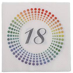 Foto van 40x leeftijd 18 jaar themafeest/verjaardag servetten 33 x 33 cm confetti - feestservetten