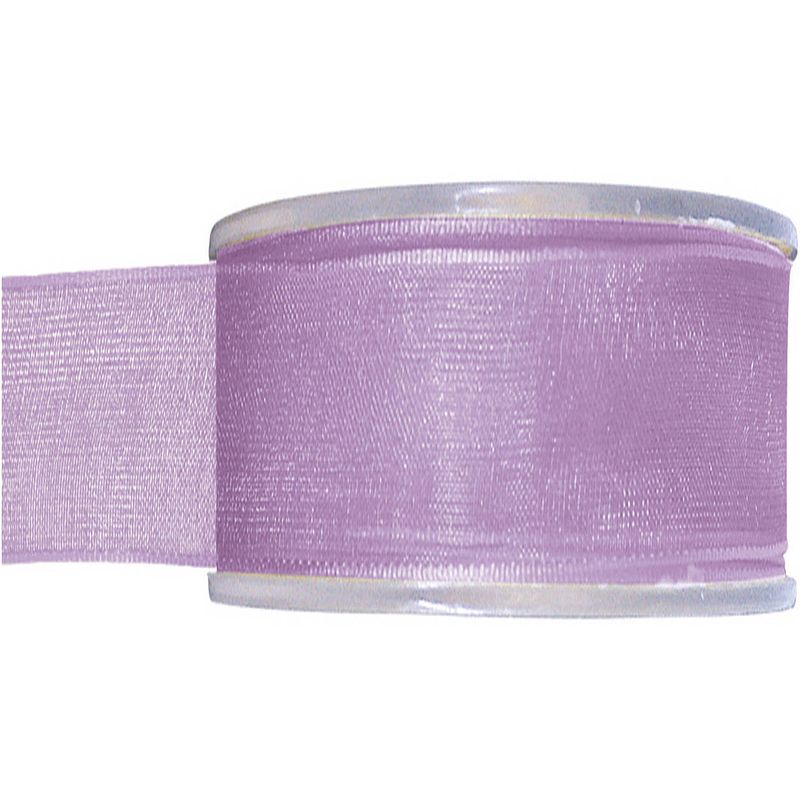 Foto van 1x hobby/decoratie lila organza sierlinten 4 cm/40 mm x 20 meter - cadeaulinten