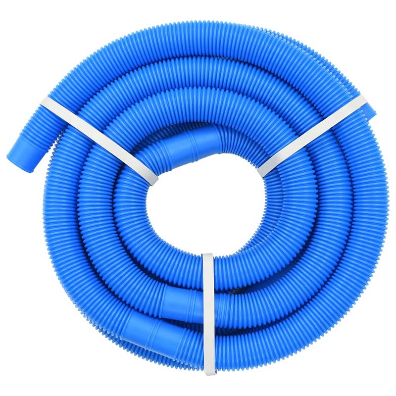 Foto van The living store zwembadslang - 6m - 38mm - blauw ldpe - uv- en weerbestendig