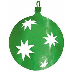 Foto van Kerstbal hangdecoratie groen 40 cm van karton - hangdecoratie