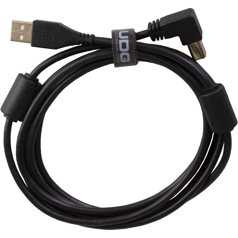 Foto van Udg u95006bl audio kabel usb 2.0 a-b haaks zwart 3m