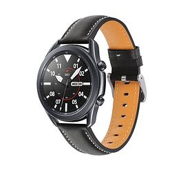 Foto van Bandje klassiek leer zwart geschikt voor samsung galaxy watch 45-46mm en gear s3