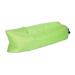 Foto van Opblaasbaar loungebed/luchtbed groen 220 x 70 cm - strandbed - lounge luchtbedden