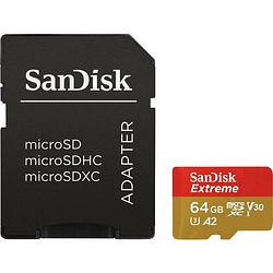 Foto van Sandisk extreme™ microsdxc-kaart 64 gb class 10, uhs-i, uhs-class 3, v30 video speed class a2-vermogensstandaard