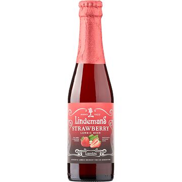 Foto van Lindemans aardbeien fruitbier fles 250ml bij jumbo