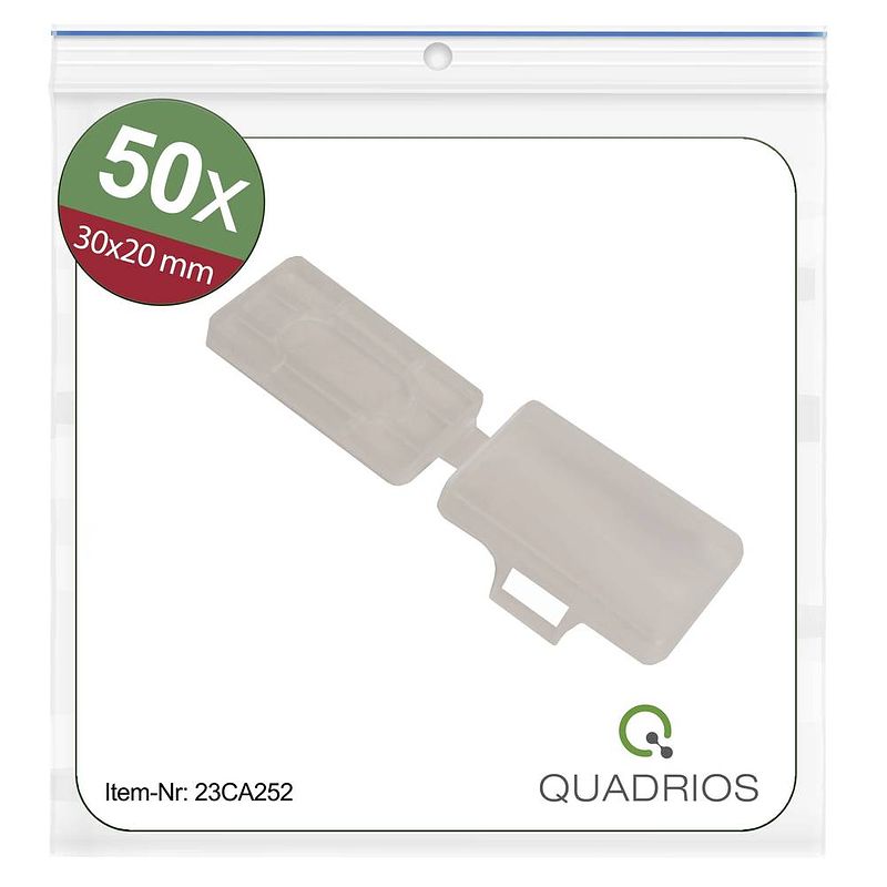 Foto van Quadrios 23ca252 23ca252 kabelmarkering montagemethode: kabelbinder markeringsvlak: 18 x 30 mm transparant aantal markeringen: 50 50 stuk(s)