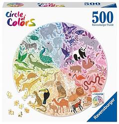 Foto van Round puzzle circle of colors - animals (500 stukjes) - puzzel;puzzel (4005556171729)
