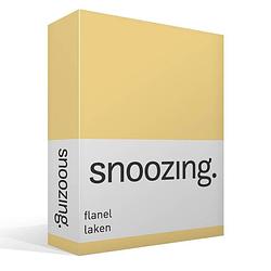 Foto van Snoozing - flanel - laken - eenpersoons - 150x260 - geel