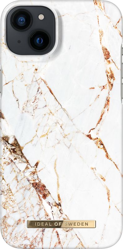 Foto van Ideal of sweden carrara gold apple iphone 14 plus back cover