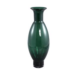 Foto van Ptmd nory green glass bulb vase round long