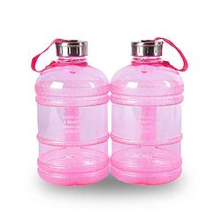 Foto van Drinkfles waterfles met handvat en clipsluiting 12cm*24.5 cm*24.5 cm chique roze bpa-vrij