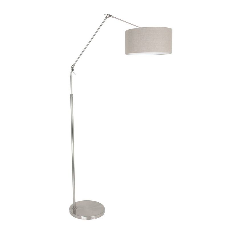 Foto van Steinhauer vloerlamp prestige chic 8101st staal kap grijs linnen