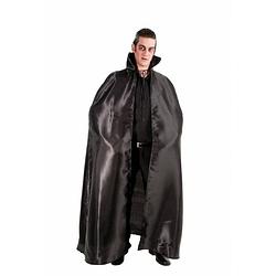 Foto van Halloween dracula cape - voor volwassenen - zwart - satijn - l163 cm - carnavalskostuums