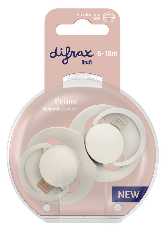 Foto van Difrax lovi prime pacifier 6-18 months - coconut/ivory