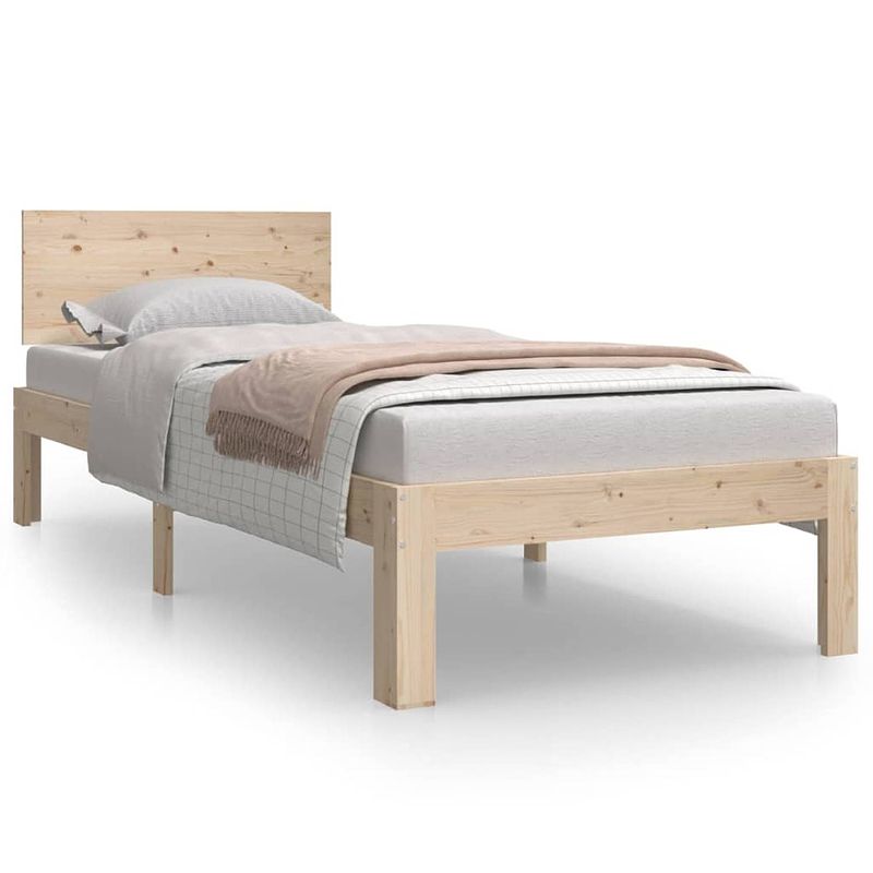 Foto van Vidaxl bedframe massief grenenhout 75x190 cm 2ft6 small single