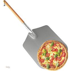 Foto van Gadgy pizzaschep voor bbq en oven - pizzaspatel - ophangbaar - aluminium - lang houten handvat