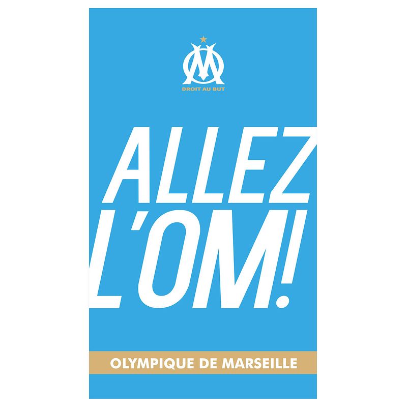 Foto van Olympique marseille strandlaken allez - 70 x 120 cm - blauw