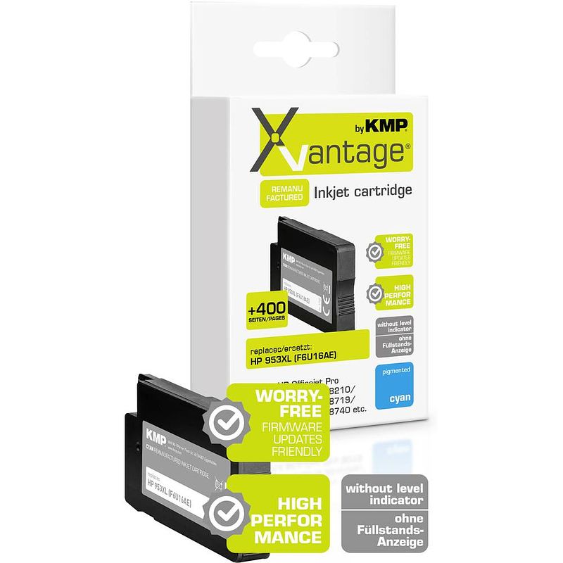 Foto van Xvantage inktcartridge vervangt hp 953xl, f6u16ae compatibel cyaan 1748,4083 1748,4083