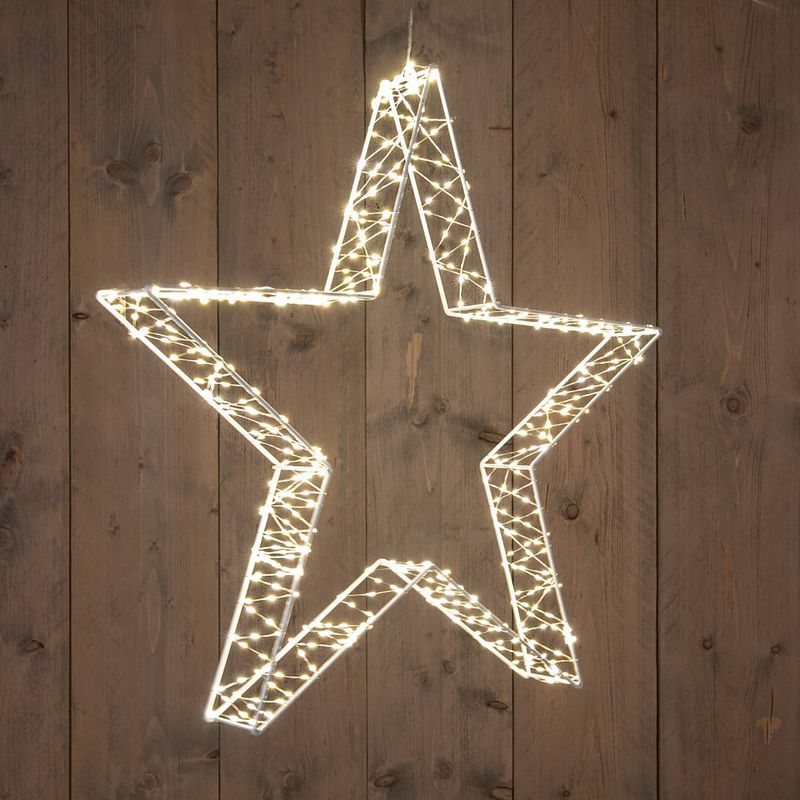 Foto van Anna'ss collection - metal 56 cmx7 cm 3d star white with 540led warm white