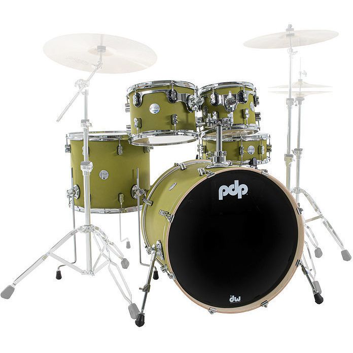 Foto van Pdp drums pd805464 concept maple finish ply satin olive 5d. shellset