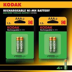 Foto van Kodak - oplaadbare aaa batterijen - potlood - 1000mah - 4 stuks