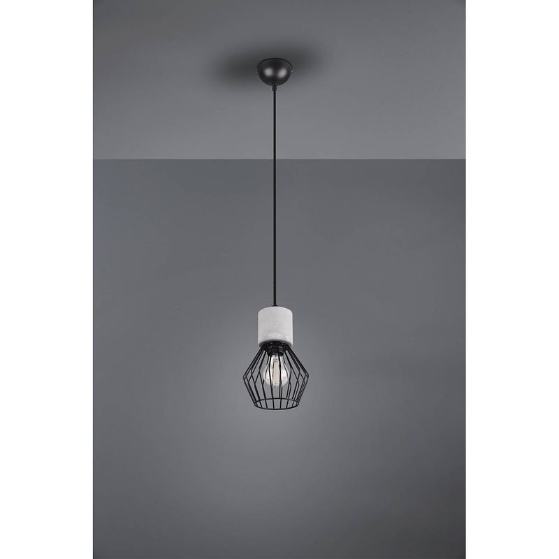 Foto van Industriële hanglamp jamiro - metaal - zwart