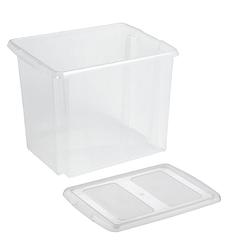 Foto van Sunware opslagbox kunststof 45 liter transparant 45 x 36 x 36 cm met deksel - opbergbox