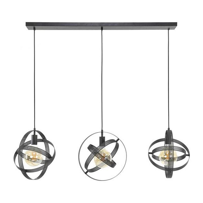 Foto van Hoyz collection - hanglamp 3l cosmos mesh - artic zwart