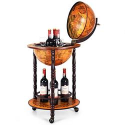 Foto van Costway - wijnrek - globebar - wijnbar - wereldbol bar - ? 47 cm - bruin