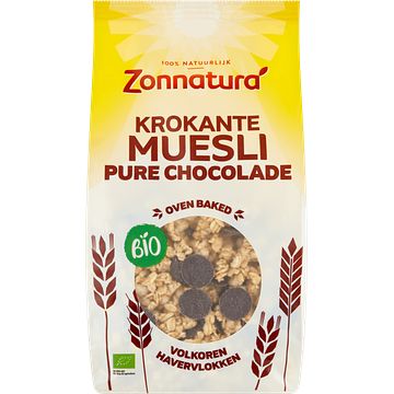 Foto van 2e halve prijs | zonnatura bio krokante muesli pure chocolade 375g aanbieding bij jumbo