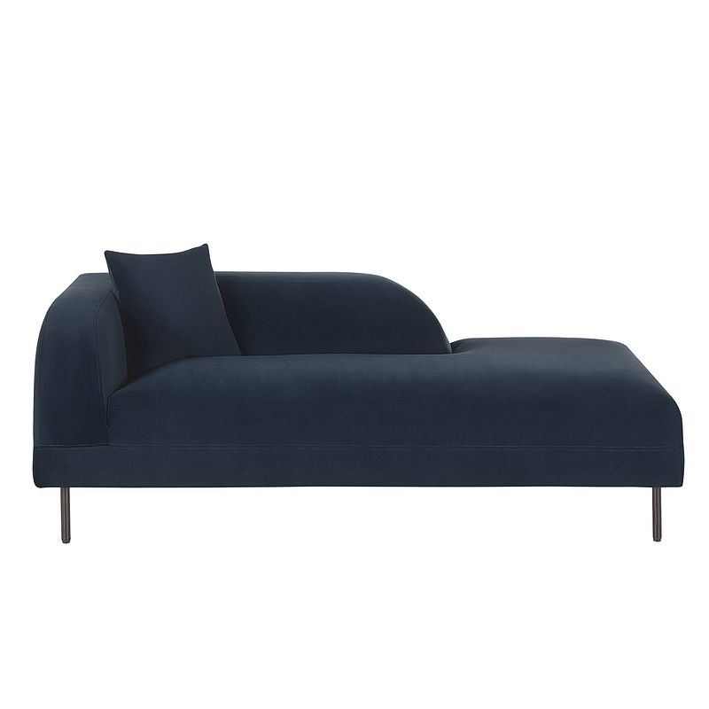 Foto van Beliani le crau - chaise longue-blauw-fluweel