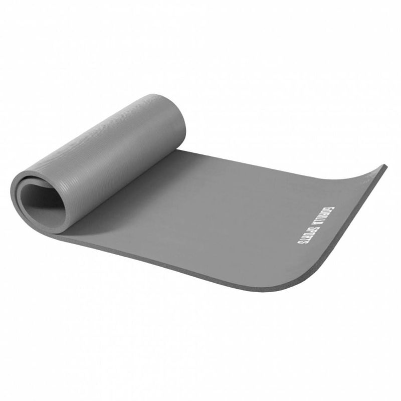 Foto van Gorilla sports grijs - yogamat deluxe 190 x 60 x 1,5 cm